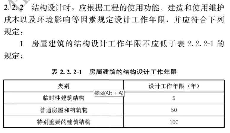 結(jié)構(gòu)設(shè)計(jì)使用年限